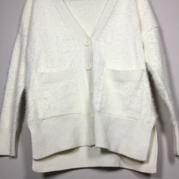 Sanctuary Off White Fluffy Clean Girl Minimalist Cozycore Oversized Cardigan XS - Picture 3 of 8